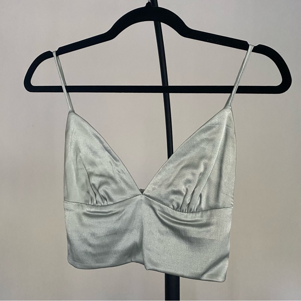 Zara satin-like crop top